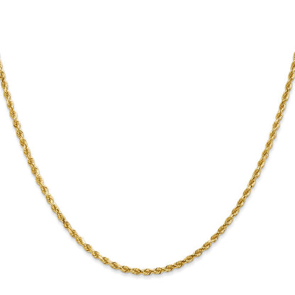 10K Weißgold 2.25mm Diamantiert Kordel Halskette