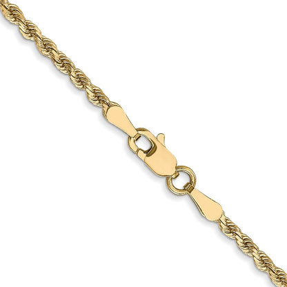 10K Weißgold 2.25mm Diamantiert Kordel Halskette