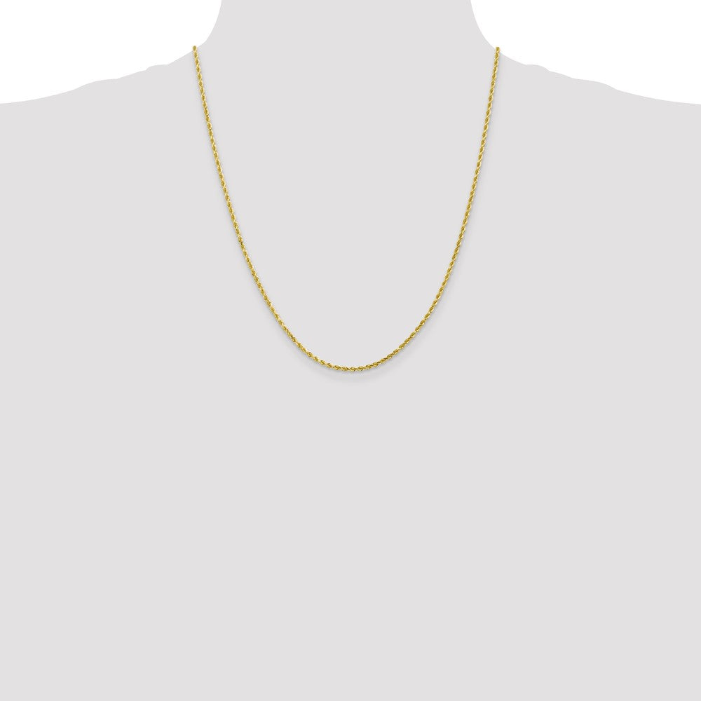10K Weißgold 2.25mm Diamantiert Kordel Halskette