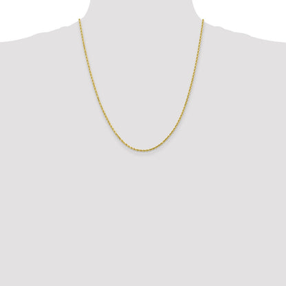 10K Weißgold 2.25mm Diamantiert Kordel Halskette