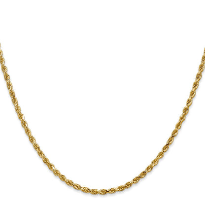 10K Weißgold 2.5mm Diamantiert Kordel Halskette