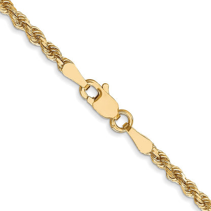 10K Weißgold 2.5mm Diamantiert Kordel Halskette