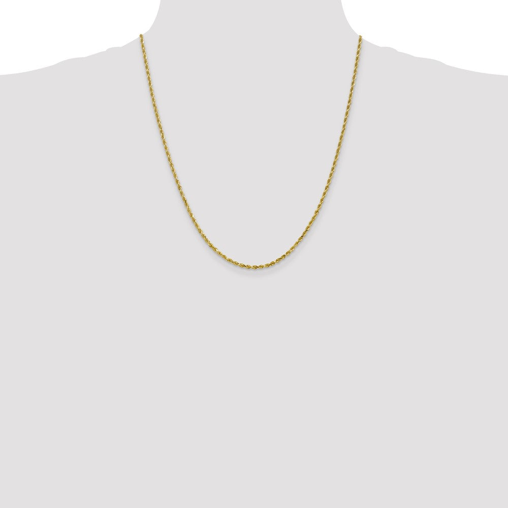 10K Weißgold 2.5mm Diamantiert Kordel Halskette