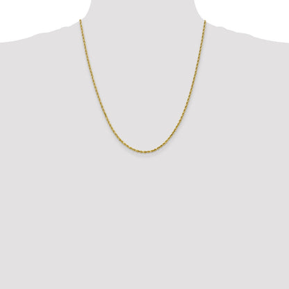 10K Weißgold 2.5mm Diamantiert Kordel Halskette