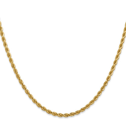 10K Weißgold 2.75mm Diamantiert Kordel Halskette