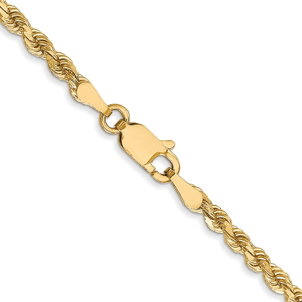 10K Weißgold 2.75mm Diamantiert Kordel Halskette