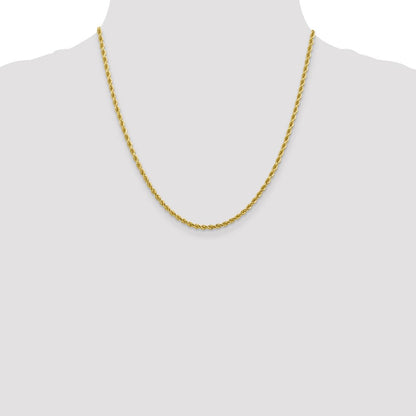 10K Weißgold 2.75mm Diamantiert Kordel Halskette