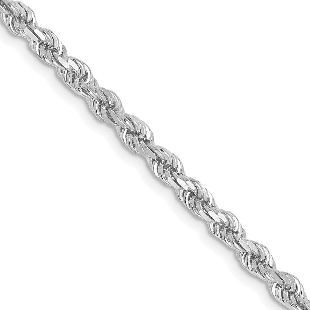 10K Weißgold 2.75mm Diamantiert Kordel Halskette