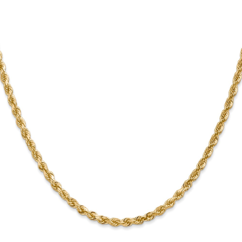 10K Weißgold 3mm Diamantiert Kordel Halskette