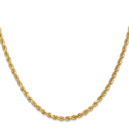 10K Weißgold 3mm Diamantiert Kordel Halskette