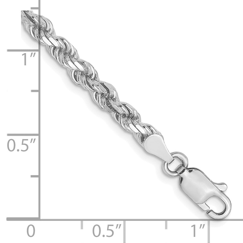 10K Weißgold 3.5mm Diamantiert Kordel Halskette
