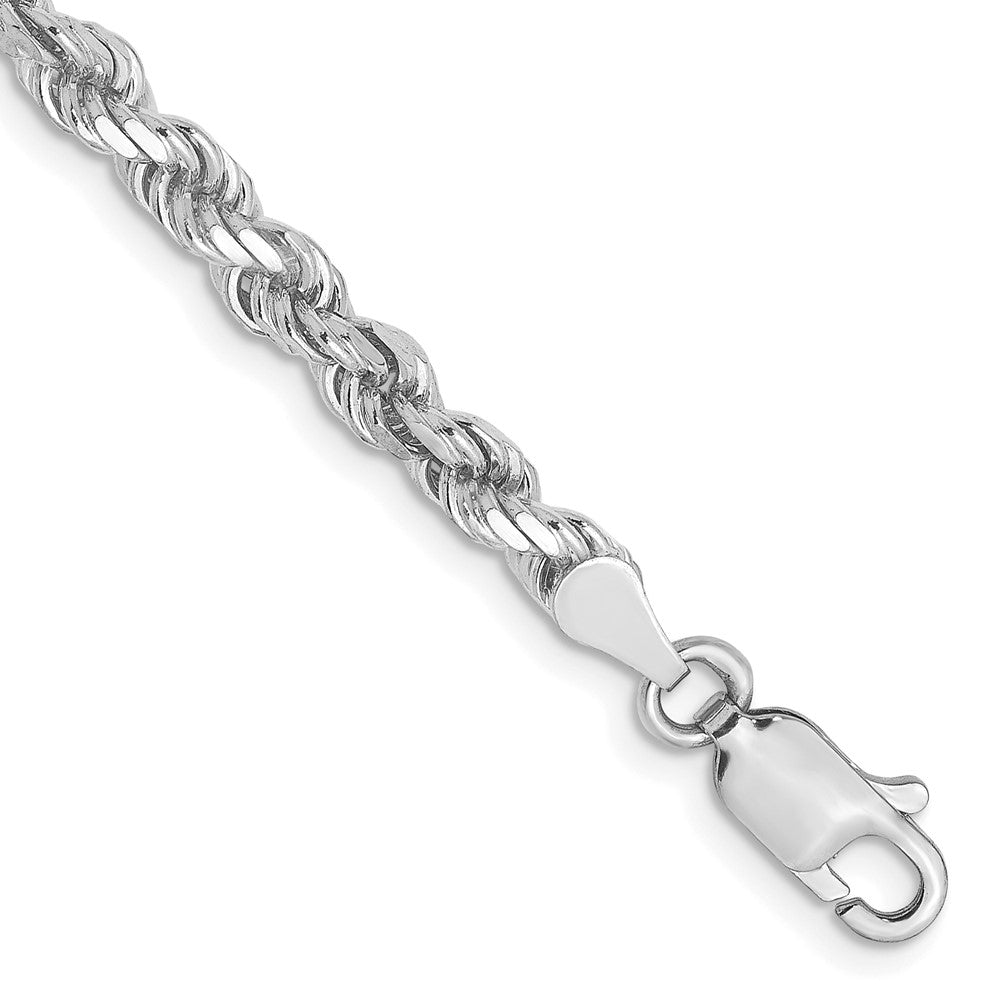 10K Weißgold 3.5mm Diamantiert Kordel Halskette