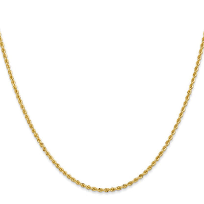 10K Gelbgold 2mm Massiv Normal Kordel Halskette