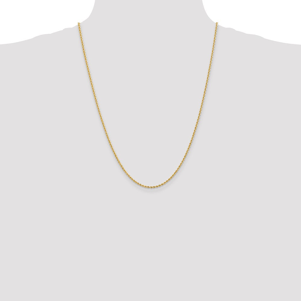 10K Gelbgold 2mm Massiv Normal Kordel Halskette