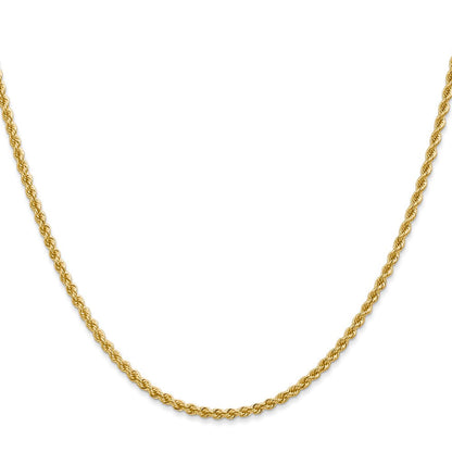 10K Gelbgold 2.25mm Massiv Normal Kordel Halskette