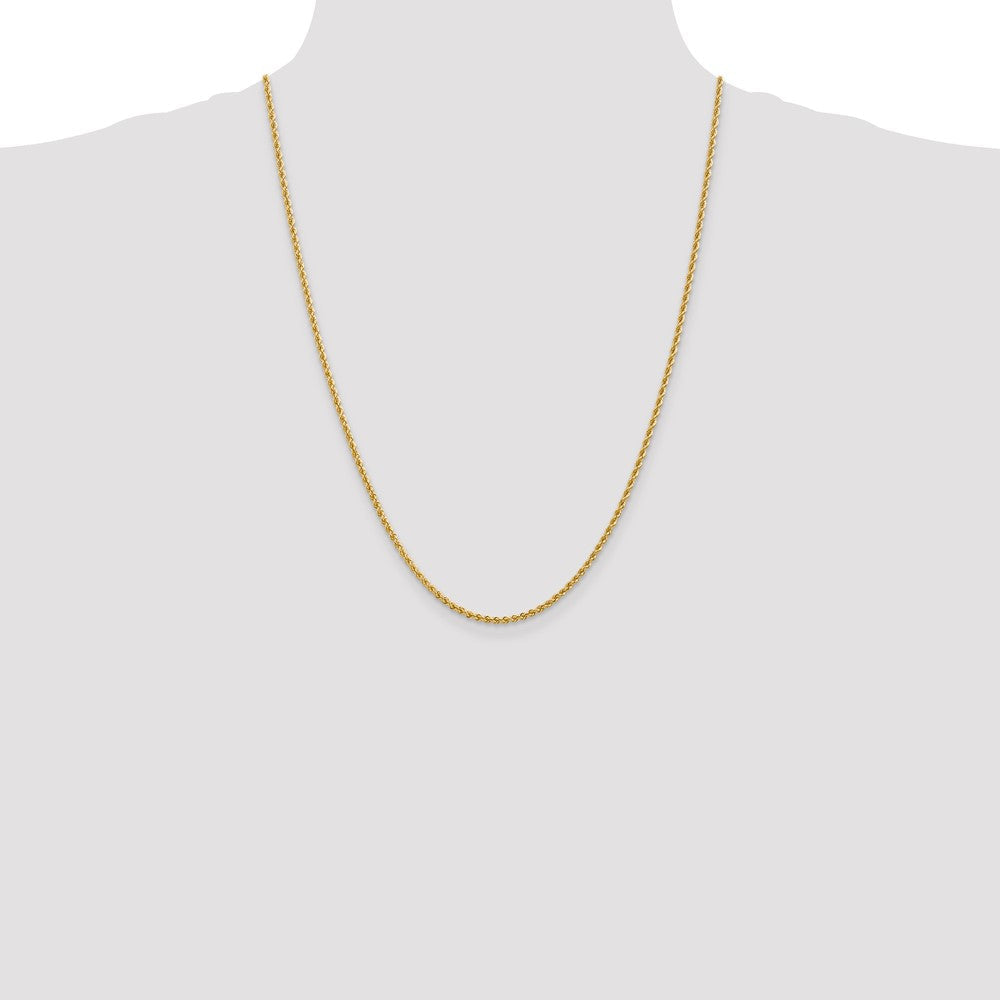 10K Gelbgold 2.25mm Massiv Normal Kordel Halskette