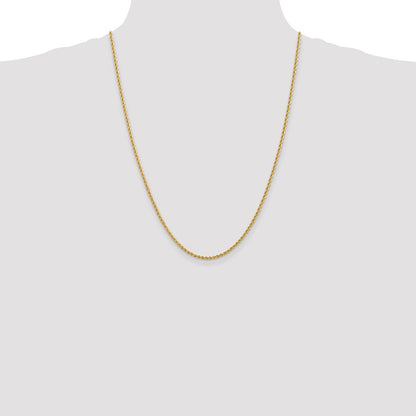10K Gelbgold 2.25mm Massiv Normal Kordel Halskette