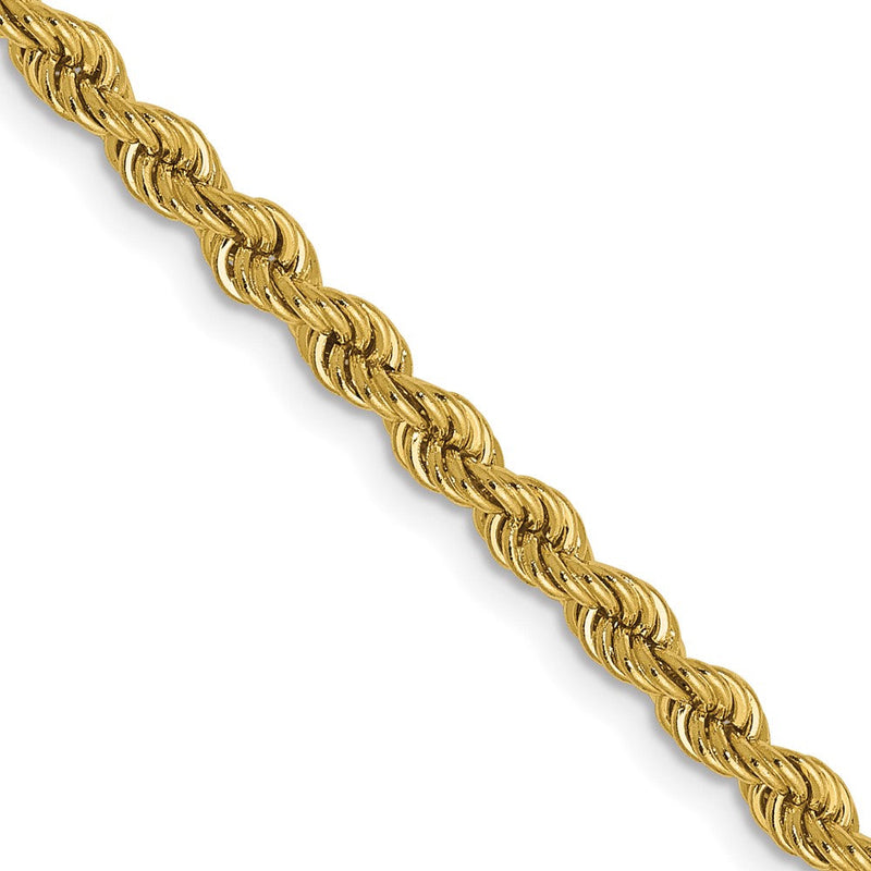 10K Gelbgold 2.25mm Massiv Normal Kordel Halskette