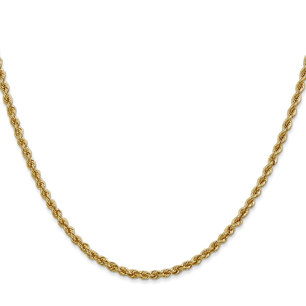 10K Gelbgold 2.5mm Massiv Normal Kordel Halskette