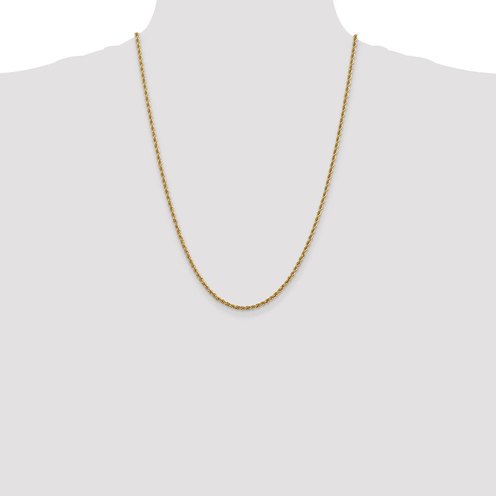 10K Gelbgold 2.5mm Massiv Normal Kordel Halskette