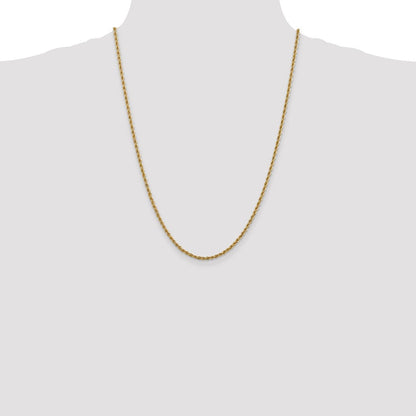 10K Gelbgold 2.5mm Massiv Normal Kordel Halskette