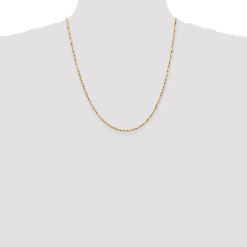 10K Gelbgold 1.85mm Diamantiert Vierfach Kordel Halskette