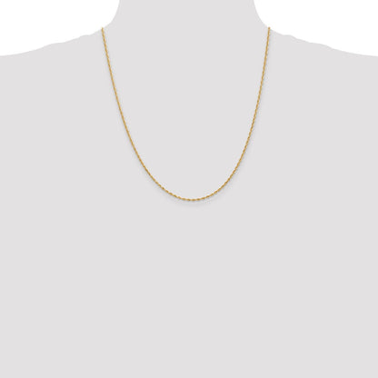 10K Gelbgold 1.85mm Diamantiert Vierfach Kordel Halskette