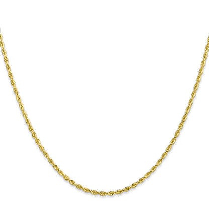 10K Gelbgold 2mm Diamantiert Vierfach Kordel Halskette