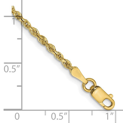 10K Gelbgold 2mm Diamantiert Vierfach Kordel Gliederarmband