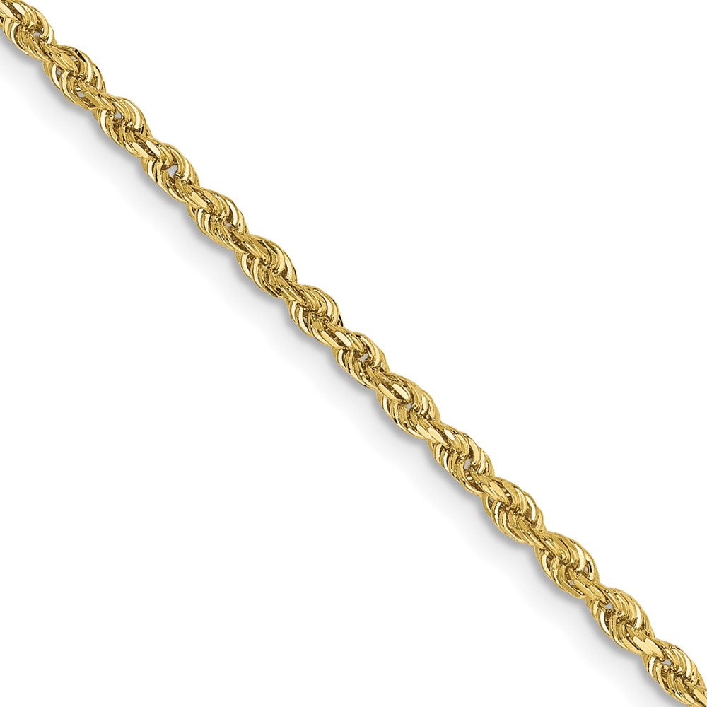 10K Gelbgold 2mm Diamantiert Vierfach Kordel Halskette