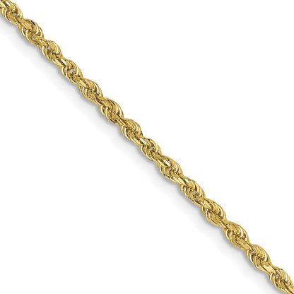 10K Gelbgold 2mm Diamantiert Vierfach Kordel Halskette