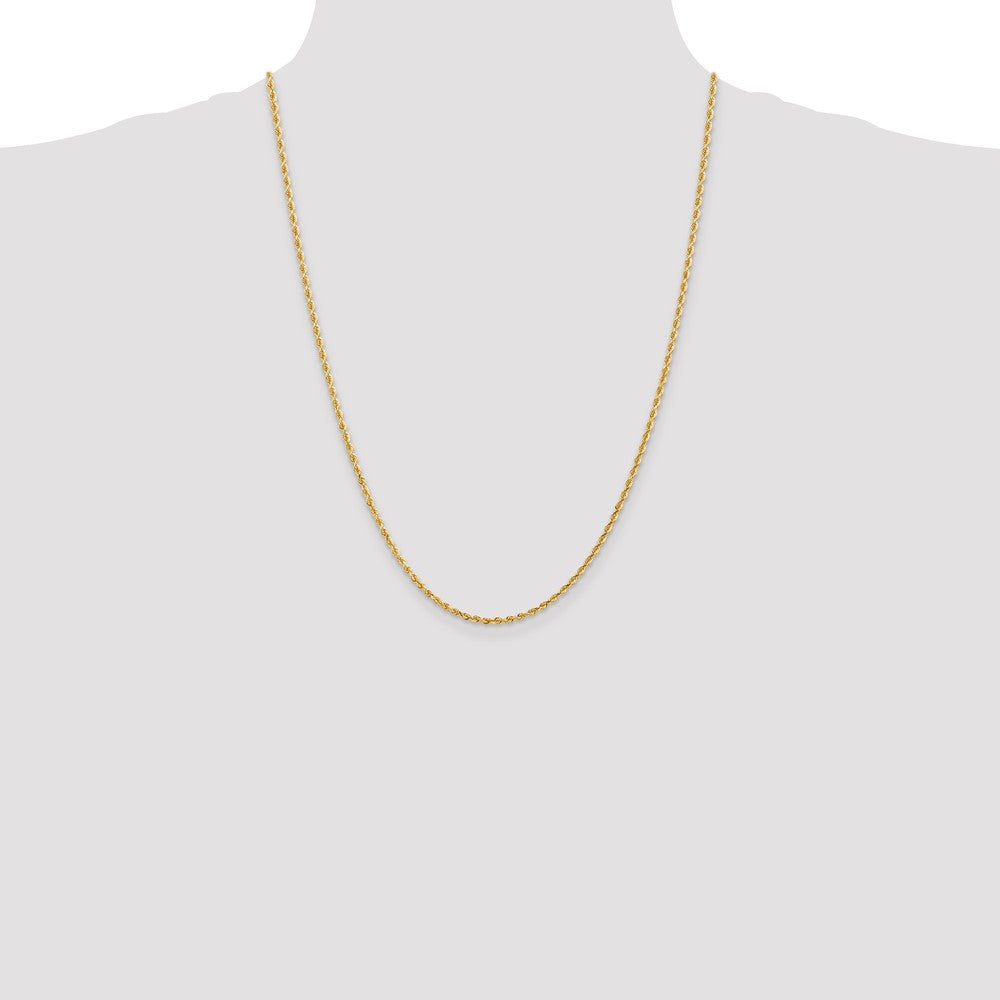 10K Gelbgold 2.25mm Diamantiert Vierfach Kordel Halskette