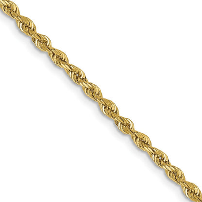 10K Gelbgold 2.25mm Diamantiert Vierfach Kordel Halskette