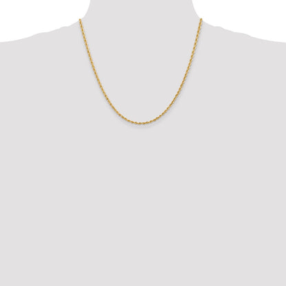 10K Gelbgold 2.75mm Diamantiert Vierfach Kordel Halskette
