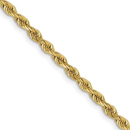 10K Gelbgold 2.75mm Diamantiert Vierfach Kordel Halskette