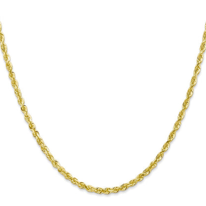 10K Gelbgold 3mm Diamantiert Vierfach Kordel Halskette