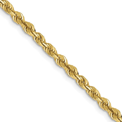 10K Gelbgold 3mm Diamantiert Vierfach Kordel Halskette