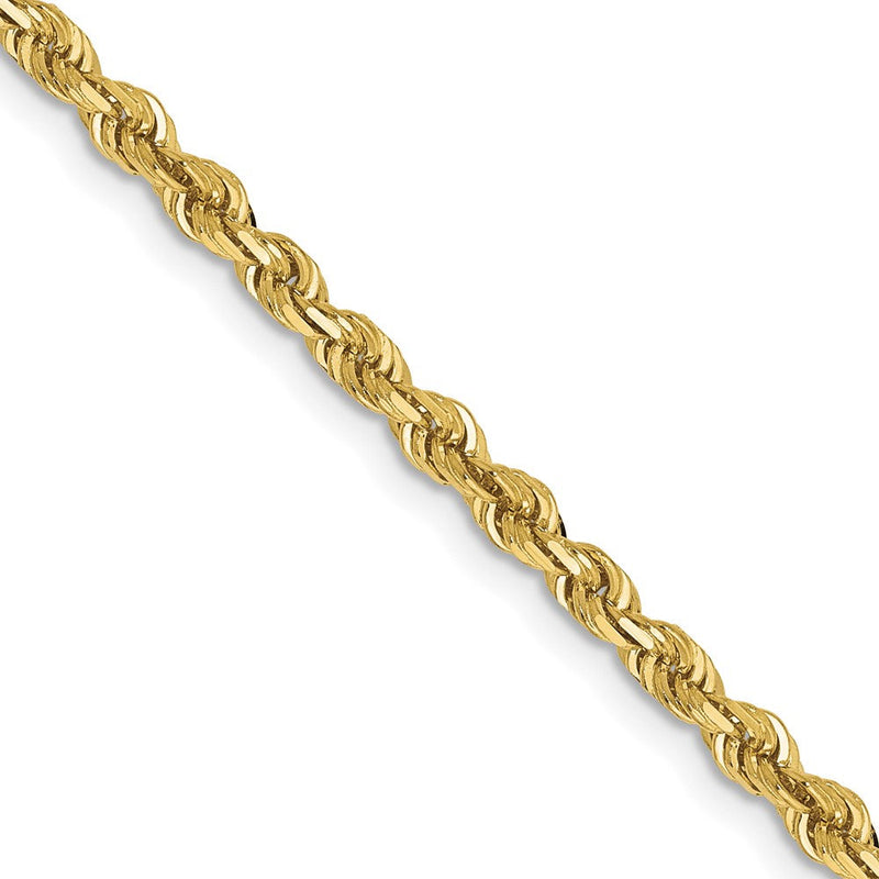 10K Gelbgold 3mm Diamantiert Vierfach Kordel Halskette