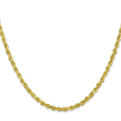 10K Gelbgold 3.35mm Diamantiert Vierfach Kordel Halskette
