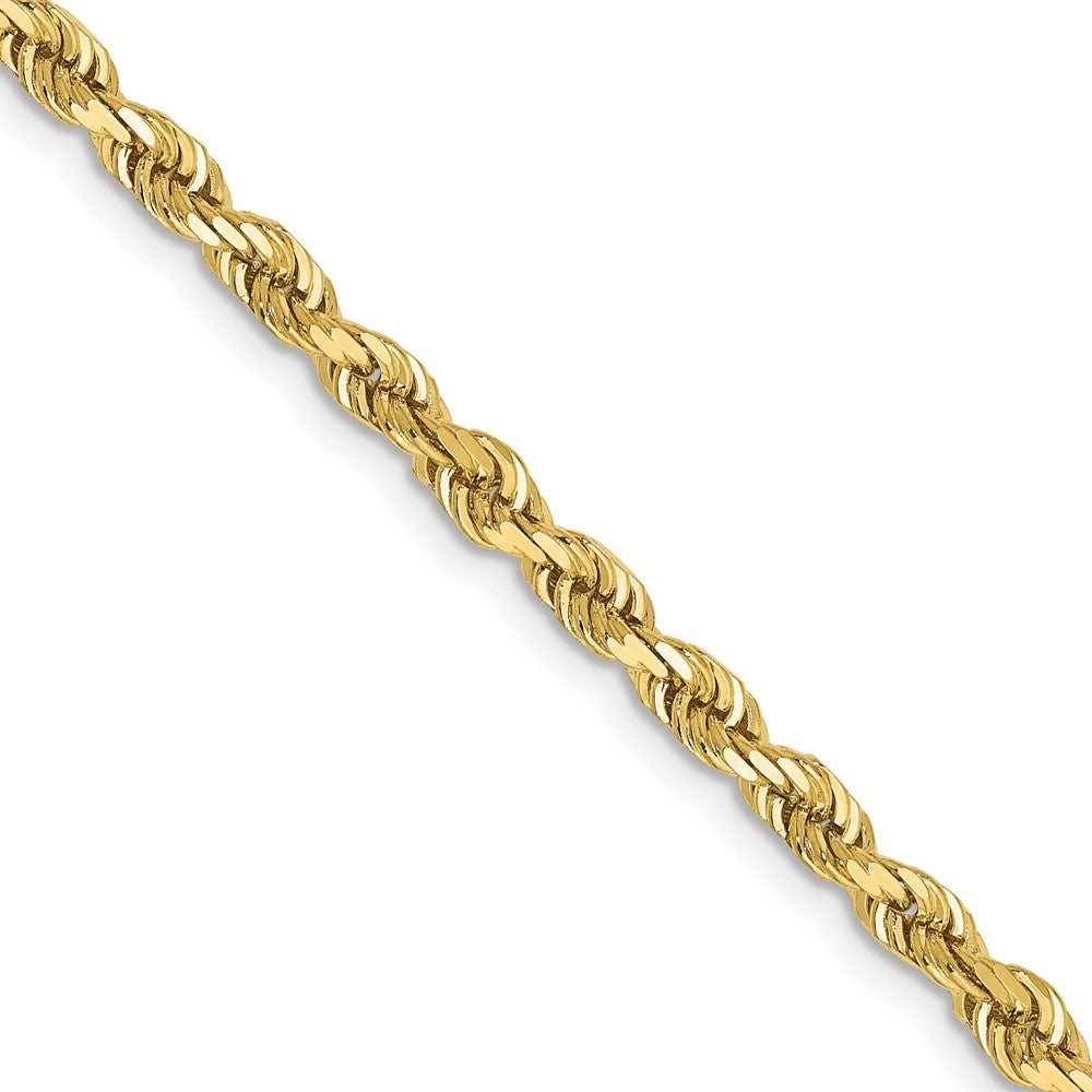 10K Gelbgold 3.35mm Diamantiert Vierfach Kordel Halskette
