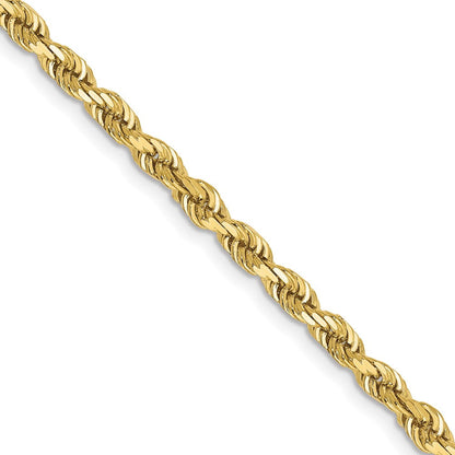 10K Gelbgold 3.35mm Diamantiert Vierfach Kordel Halskette