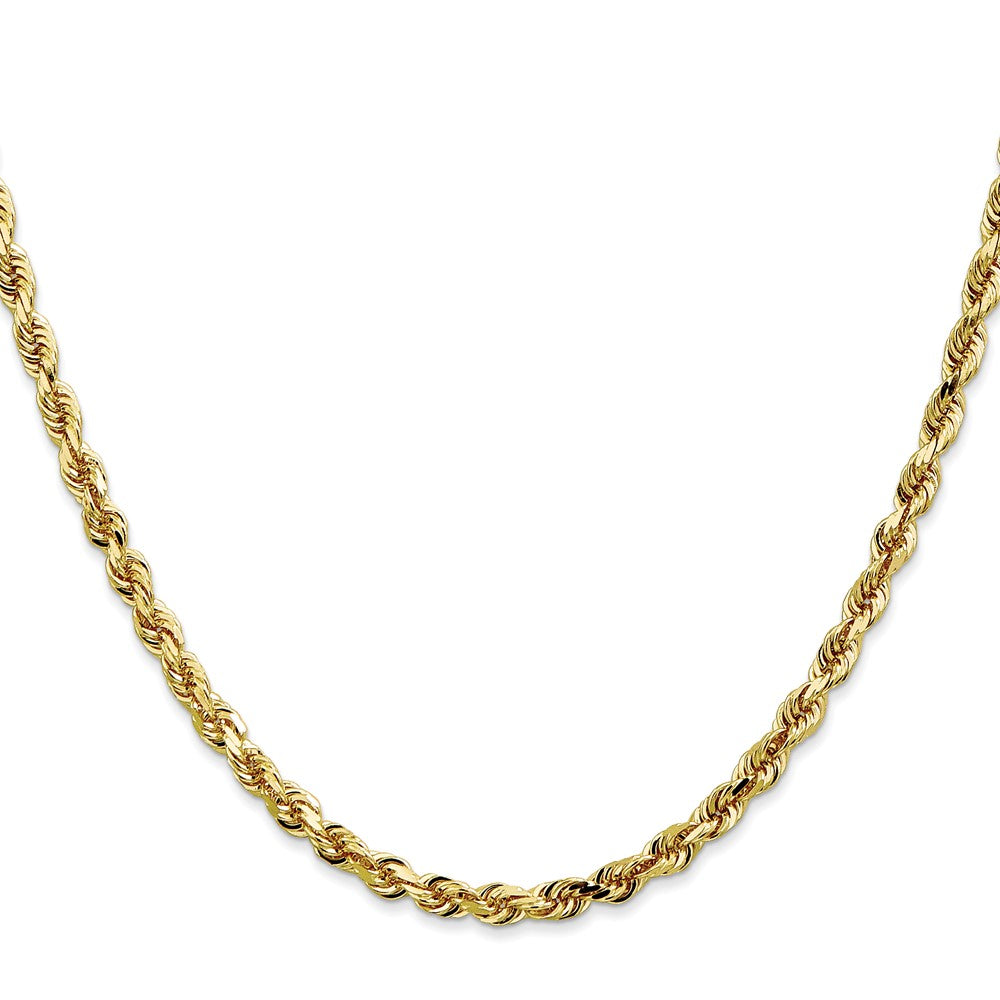 10K Gelbgold 4mm Diamantiert Vierfach Kordel Halskette