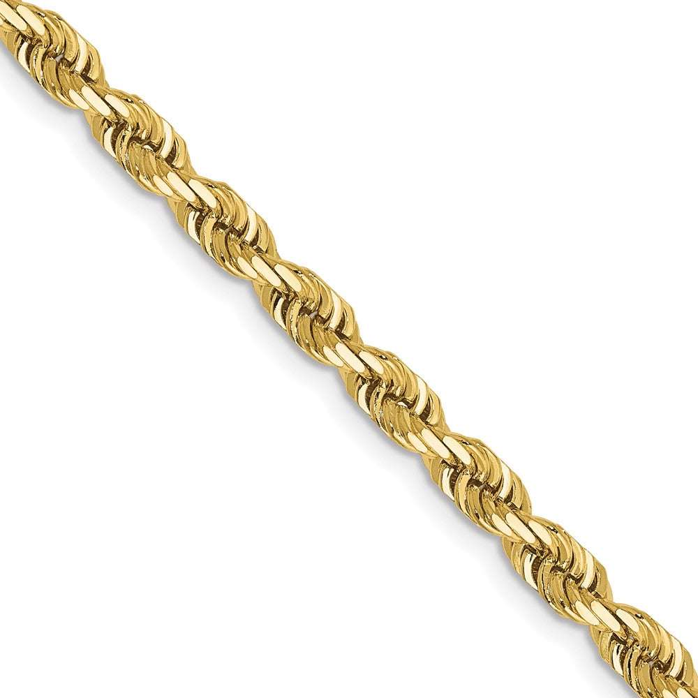 10K Gelbgold 4mm Diamantiert Vierfach Kordel Halskette