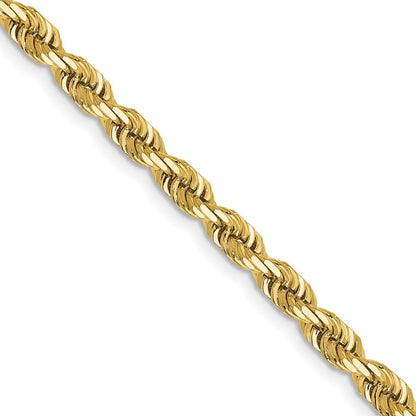 10K Gelbgold 4mm Diamantiert Vierfach Kordel Halskette
