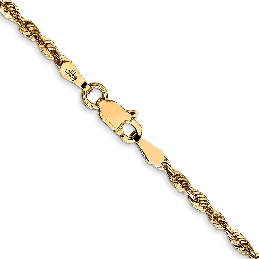10K Gelbgold 2.25mm Diamantiert Leicht Kordel Halskette