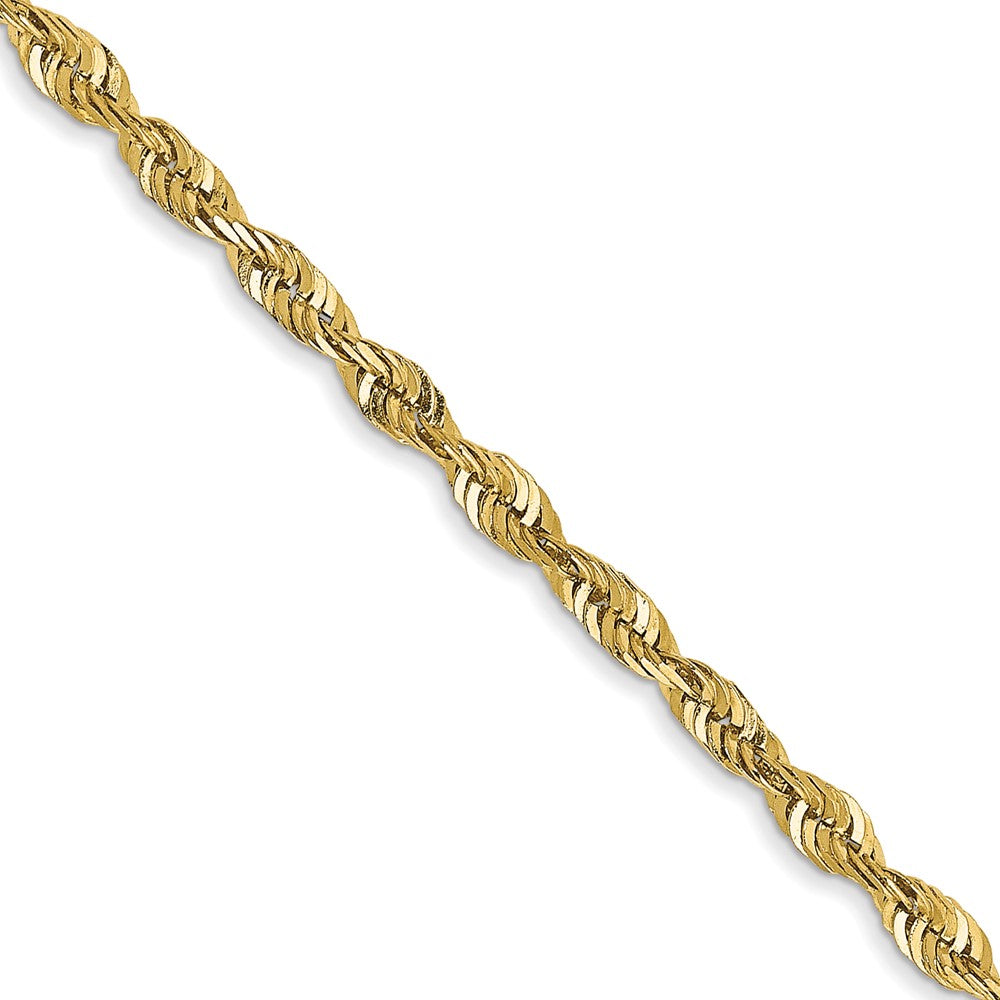 10K Gelbgold 2.25mm Diamantiert Leicht Kordel Halskette