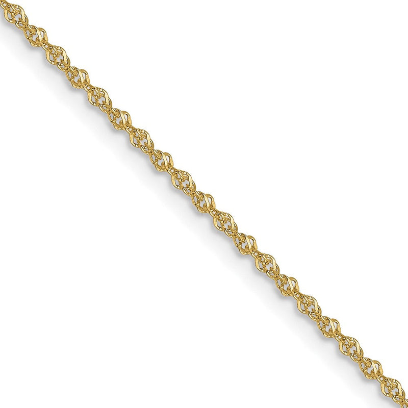 10K Gelbgold 1mm Sparkle Singapurkette Halskette