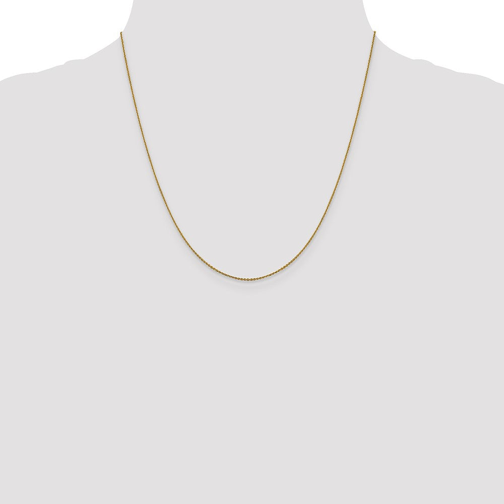 10K Gelbgold 1.0 Mm Diamantiert Ankerkette Halskette