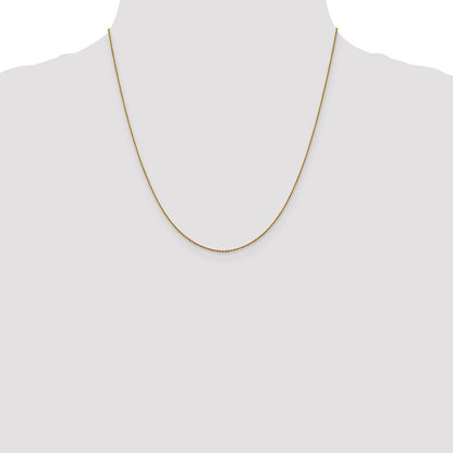 10K Gelbgold 1.0 Mm Diamantiert Ankerkette Halskette