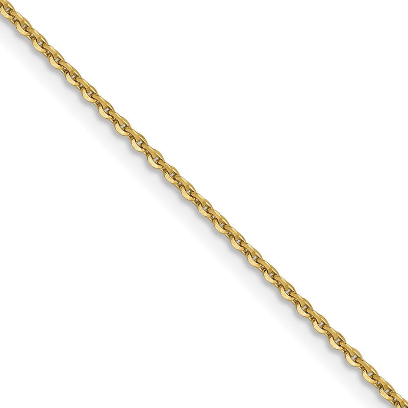 10K Gelbgold 1.0 Mm Diamantiert Ankerkette Halskette